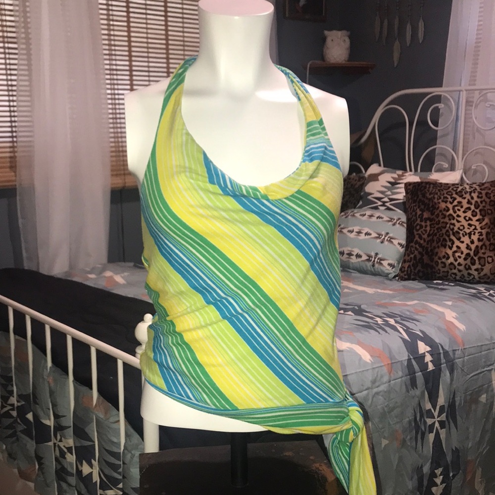 Halter top, can wear alone or with a sweater for the winter